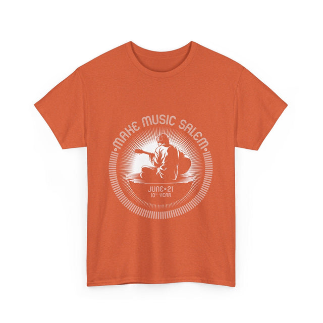 Make Music Day Salem Guitar Guy White Logo T-Shirt T-Shirt Printify - RiverCity Rockstar Academy Music Store, Salem Keizer Oregon
