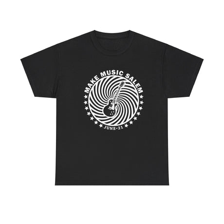Make Music Salem Guitar Spiral T-Shirt T-Shirt Printify - RiverCity Rockstar Academy Music Store, Salem Keizer Oregon