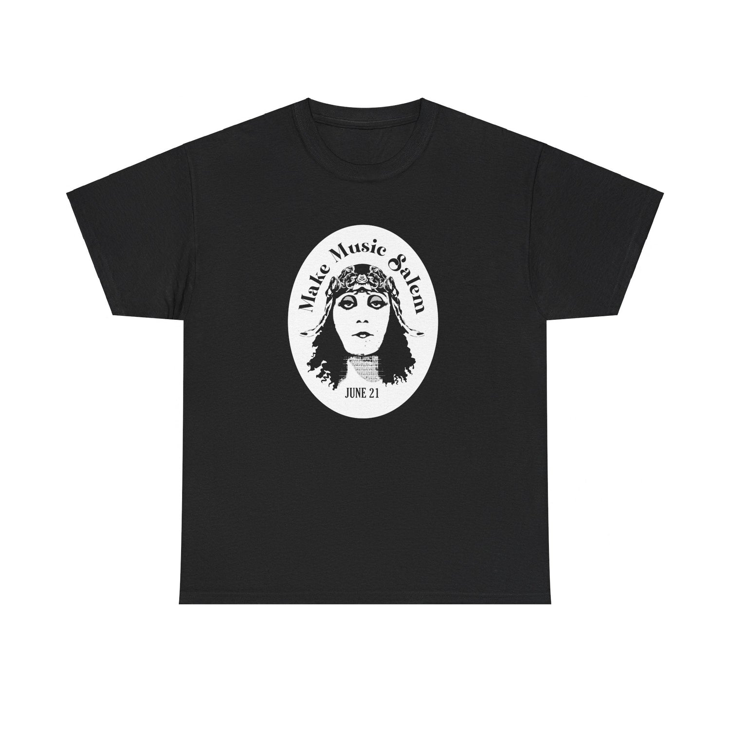 Make Music Day Salem Elsinore Girl White Logo T-Shirt T-Shirt Printify - RiverCity Rockstar Academy Music Store, Salem Keizer Oregon