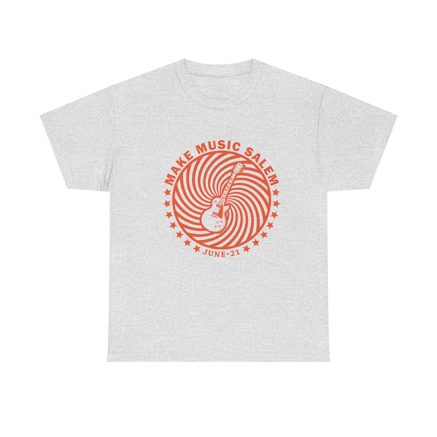Make Music Day Salem Spiral Guitar Orange Logo T-Shirt T-Shirt Printify - RiverCity Rockstar Academy Music Store, Salem Keizer Oregon