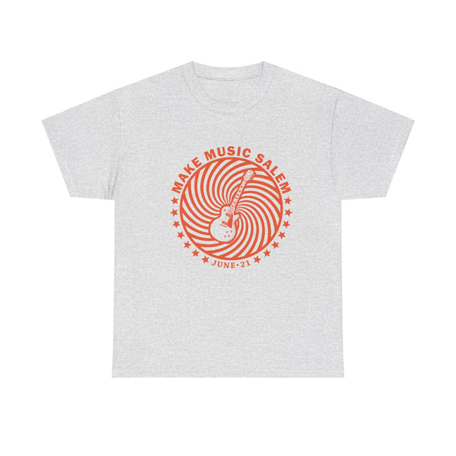 Make Music Day Salem Spiral Guitar Orange Logo T-Shirt T-Shirt Printify - RiverCity Rockstar Academy Music Store, Salem Keizer Oregon