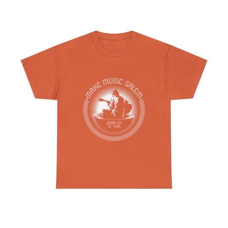 Make Music Day Salem Guitar Guy White Logo T-Shirt T-Shirt Printify - RiverCity Rockstar Academy Music Store, Salem Keizer Oregon