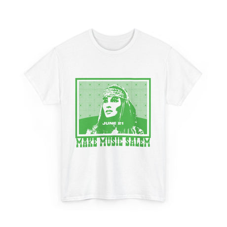 Make Music Day Salem Raquel Welch Green Logo T-Shirt T-Shirt Printify - RiverCity Rockstar Academy Music Store, Salem Keizer Oregon
