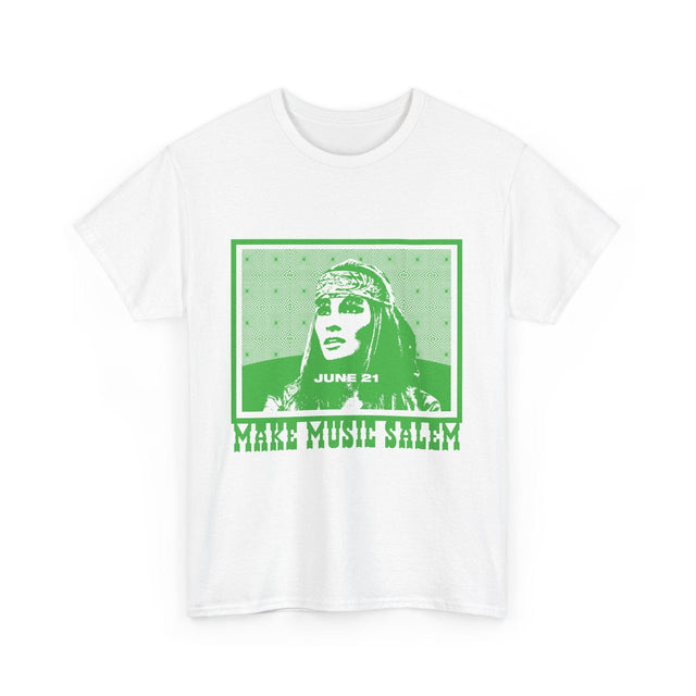 Make Music Day Salem Raquel Welch Green Logo T-Shirt T-Shirt Printify - RiverCity Rockstar Academy Music Store, Salem Keizer Oregon