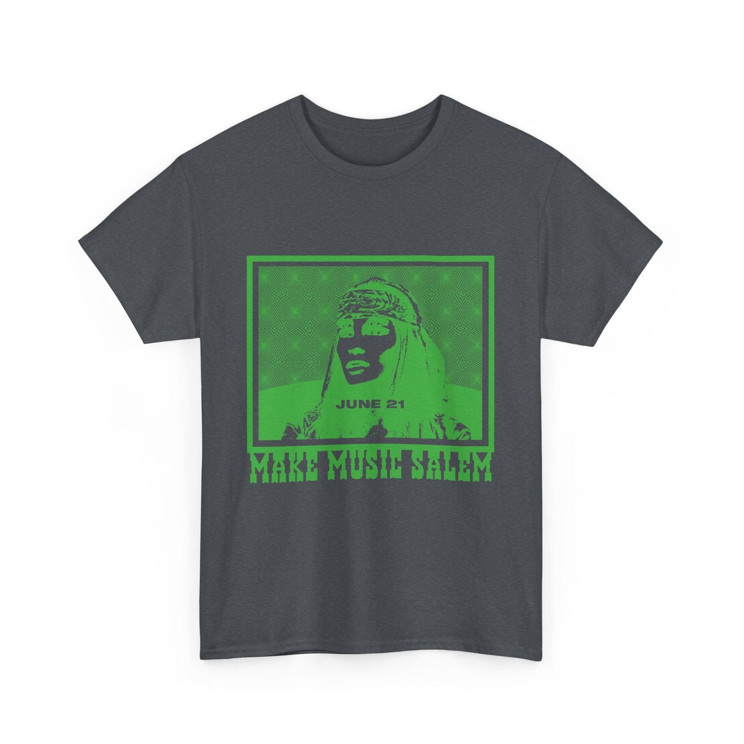 Make Music Day Salem Raquel Welch Green Logo T-Shirt T-Shirt Printify - RiverCity Rockstar Academy Music Store, Salem Keizer Oregon