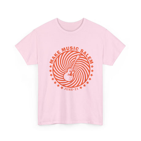 Make Music Day Salem Spiral Guitar Orange Logo T-Shirt T-Shirt Printify - RiverCity Rockstar Academy Music Store, Salem Keizer Oregon