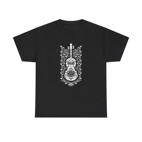 Make Music Day Salem Floral Violin White Logo T-Shirt T-Shirt Printify - RiverCity Rockstar Academy Music Store, Salem Keizer Oregon