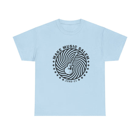 Make Music Salem Spiral Guitar T-Shirt T-Shirt Printify - RiverCity Rockstar Academy Music Store, Salem Keizer Oregon