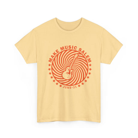 Make Music Day Salem Spiral Guitar Orange Logo T-Shirt T-Shirt Printify - RiverCity Rockstar Academy Music Store, Salem Keizer Oregon