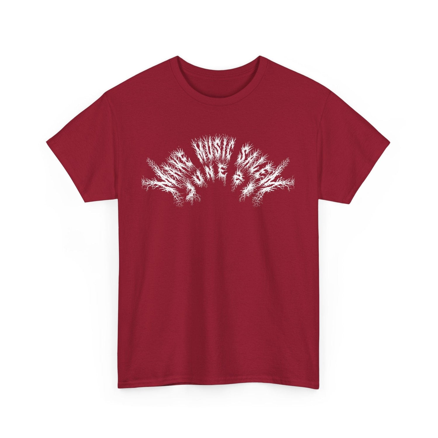 A vibrant Salem Metal T-Shirt celebrating Make Music Day with bold music-themed graphics and striking design elements