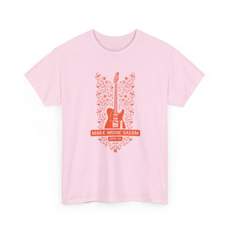 Make Music Salem Floral Guitar T-Shirt T-Shirt Printify - RiverCity Rockstar Academy Music Store, Salem Keizer Oregon
