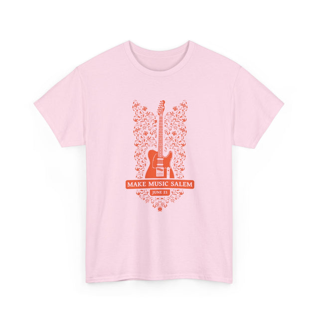 Make Music Salem Floral Guitar T-Shirt T-Shirt Printify - RiverCity Rockstar Academy Music Store, Salem Keizer Oregon