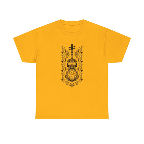Make Music Day Salem Floral Violin Black Logo T-Shirt T-Shirt Printify - RiverCity Rockstar Academy Music Store, Salem Keizer Oregon