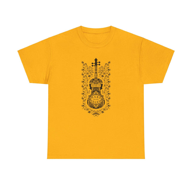 Make Music Day Salem Floral Violin Black Logo T-Shirt T-Shirt Printify - RiverCity Rockstar Academy Music Store, Salem Keizer Oregon