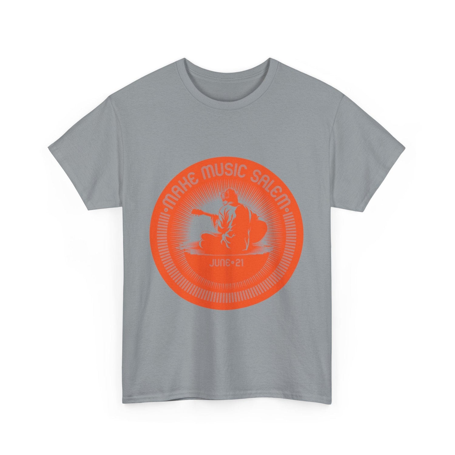 Make Music Day Salem Guitar Guy Orange Logo T-Shirt T-Shirt Printify - RiverCity Rockstar Academy Music Store, Salem Keizer Oregon