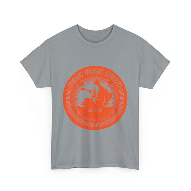 Make Music Day Salem Guitar Guy Orange Logo T-Shirt T-Shirt Printify - RiverCity Rockstar Academy Music Store, Salem Keizer Oregon