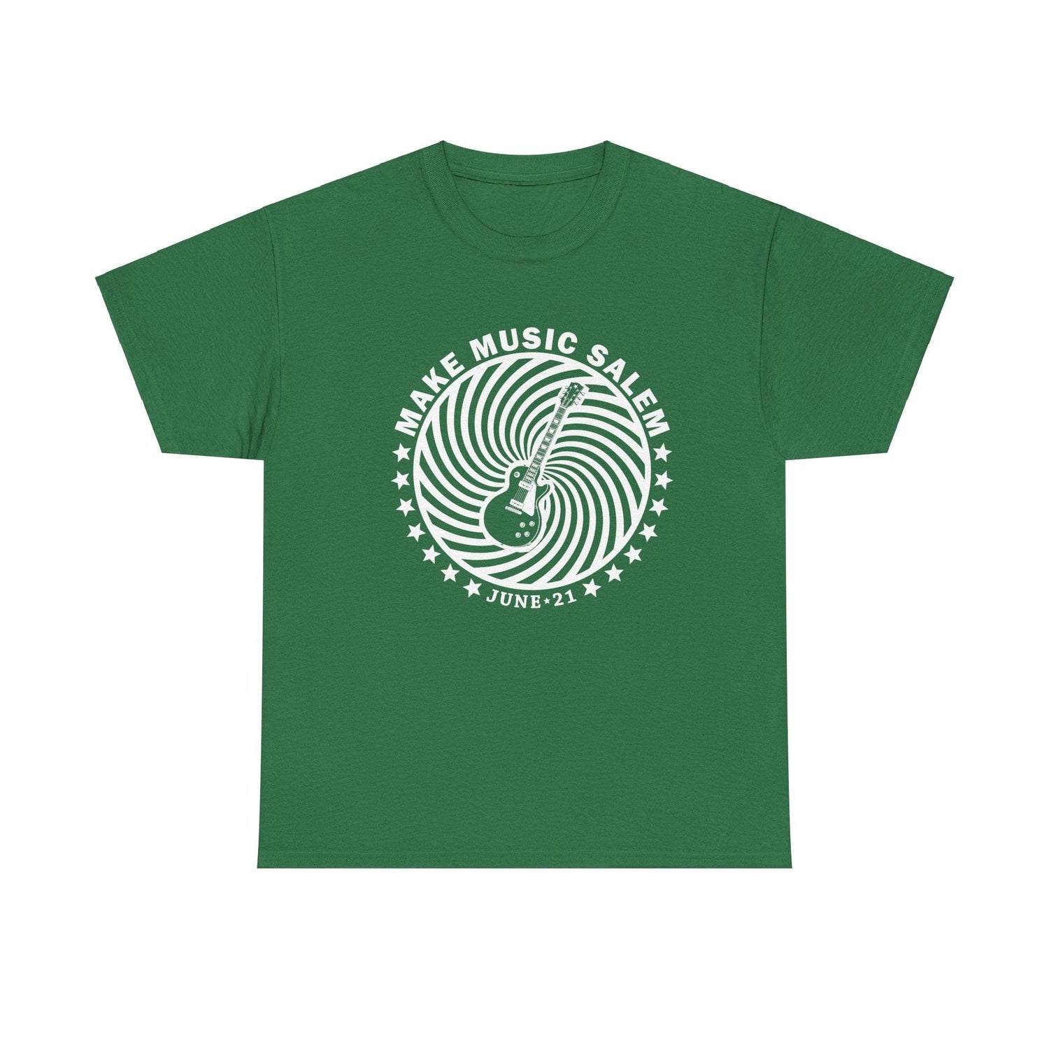 Make Music Salem Guitar Spiral T-Shirt T-Shirt Printify - RiverCity Rockstar Academy Music Store, Salem Keizer Oregon