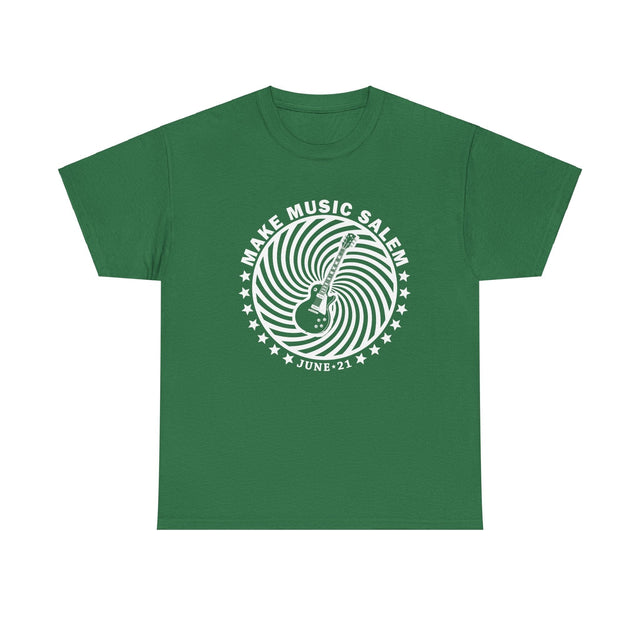 Make Music Salem Guitar Spiral T-Shirt T-Shirt Printify - RiverCity Rockstar Academy Music Store, Salem Keizer Oregon