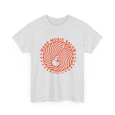 Make Music Day Salem Spiral Guitar Orange Logo T-Shirt T-Shirt Printify - RiverCity Rockstar Academy Music Store, Salem Keizer Oregon