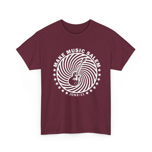 Make Music Salem Guitar Spiral T-Shirt T-Shirt Printify - RiverCity Rockstar Academy Music Store, Salem Keizer Oregon