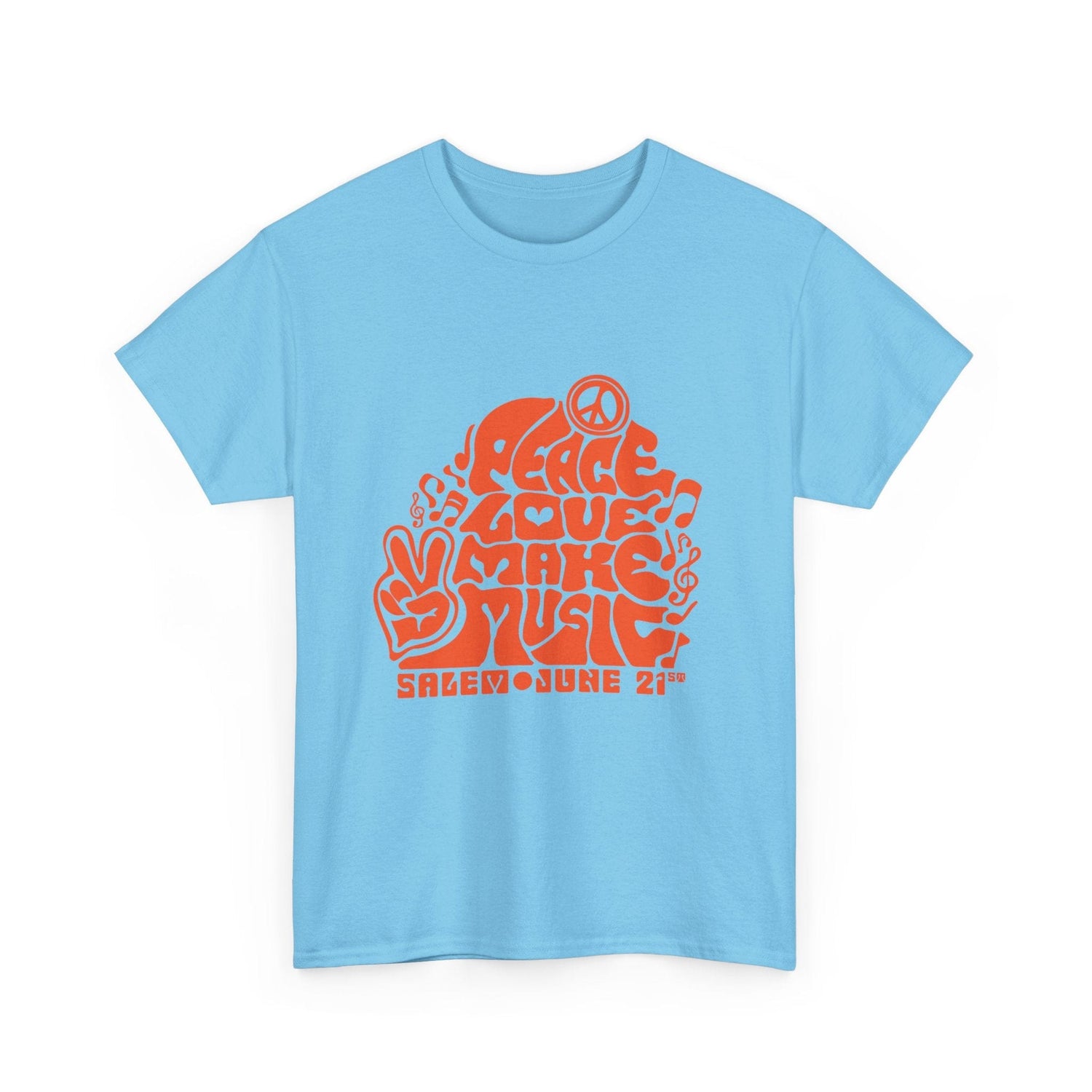 Make Music Day Salem Peace Love Orange Logo T-Shirt T-Shirt Printify - RiverCity Rockstar Academy Music Store, Salem Keizer Oregon