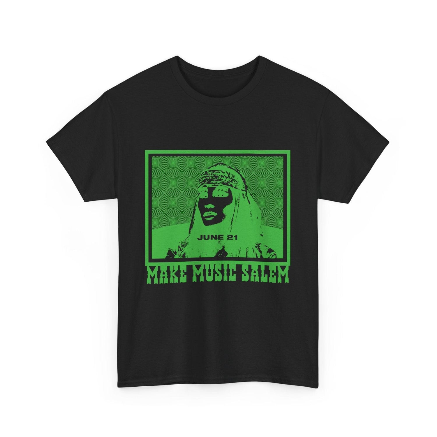 Make Music Day Salem Raquel Welch Green Logo T-Shirt T-Shirt Printify - RiverCity Rockstar Academy Music Store, Salem Keizer Oregon