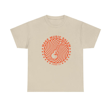 Make Music Day Salem Spiral Guitar Orange Logo T-Shirt T-Shirt Printify - RiverCity Rockstar Academy Music Store, Salem Keizer Oregon