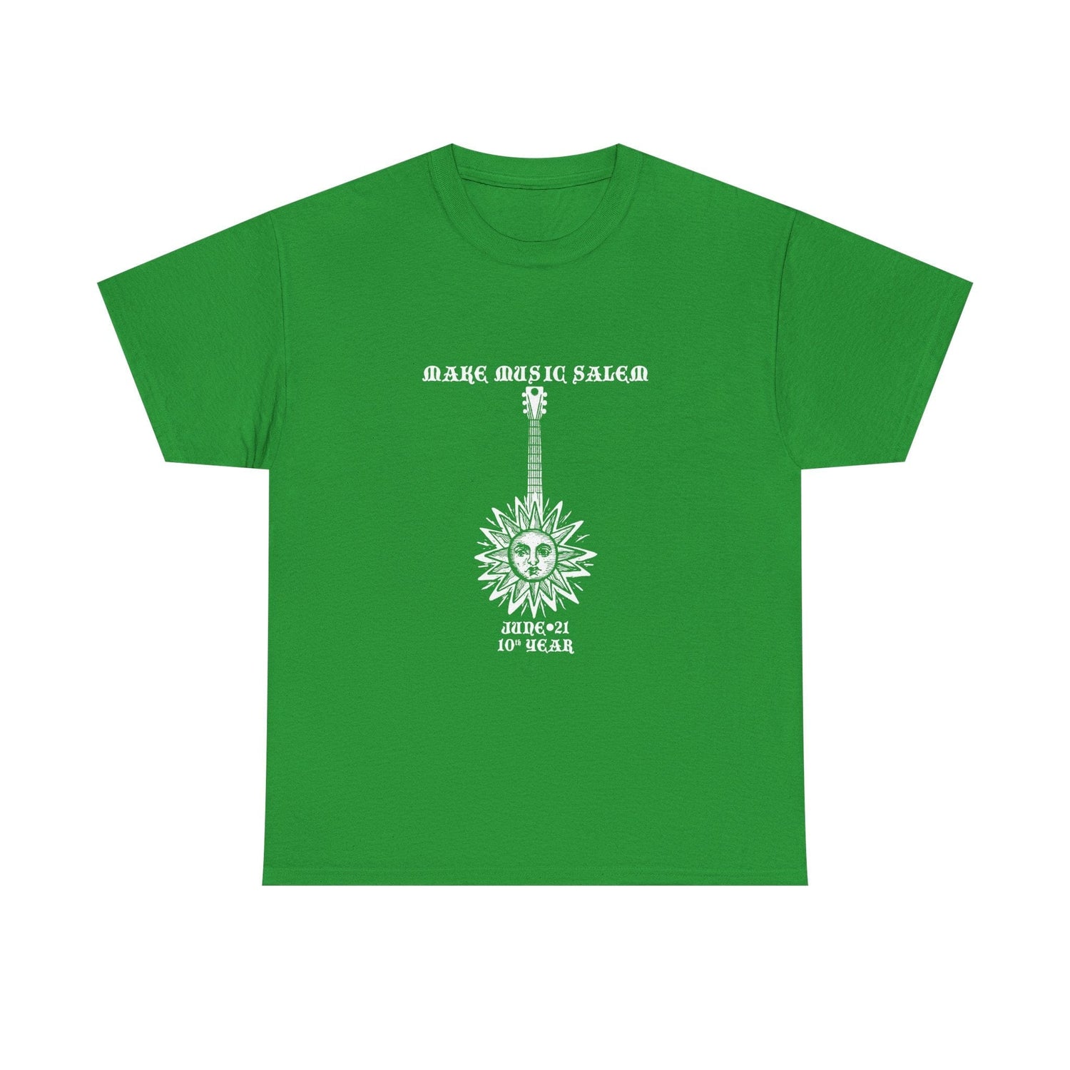 Make Music Day Salem Sun Guitar White Logo T-Shirt T-Shirt Printify - RiverCity Rockstar Academy Music Store, Salem Keizer Oregon