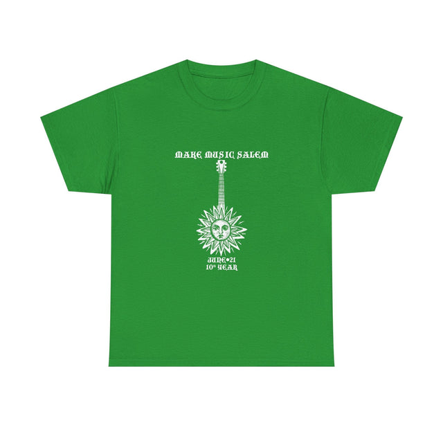 Make Music Day Salem Sun Guitar White Logo T-Shirt T-Shirt Printify - RiverCity Rockstar Academy Music Store, Salem Keizer Oregon