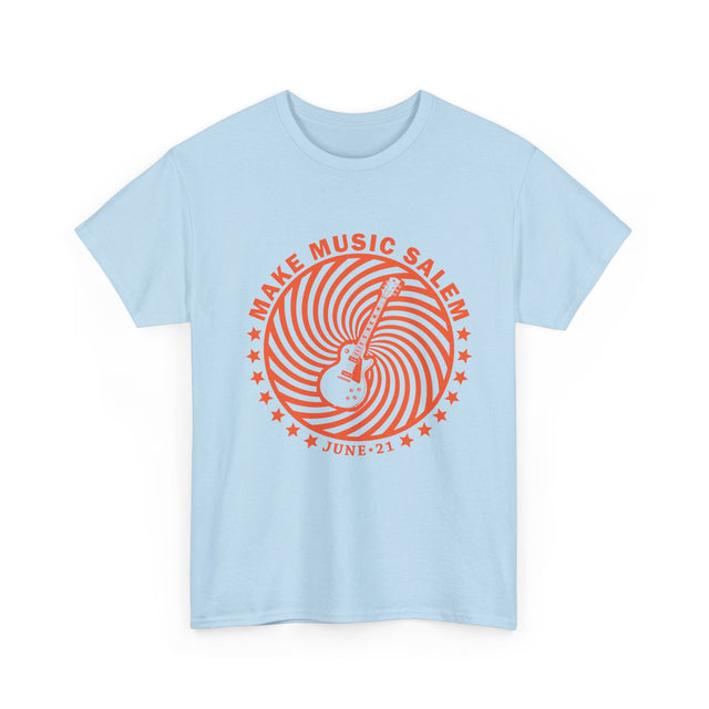 Make Music Day Salem Spiral Guitar Orange Logo T-Shirt T-Shirt Printify - RiverCity Rockstar Academy Music Store, Salem Keizer Oregon