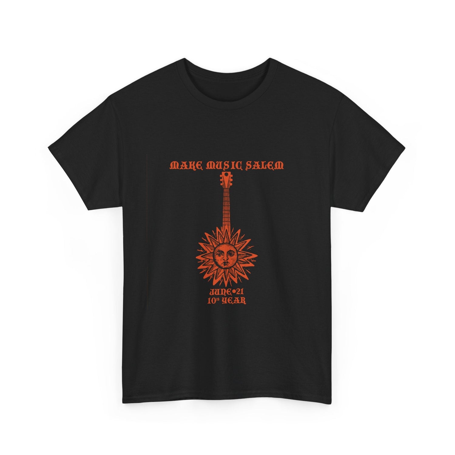 Make Music Day Salem Sun Guitar Orange Logo T-Shirt T-Shirt Printify - RiverCity Rockstar Academy Music Store, Salem Keizer Oregon