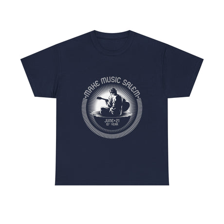 Make Music Day Salem Guitar Guy White Logo T-Shirt T-Shirt Printify - RiverCity Rockstar Academy Music Store, Salem Keizer Oregon