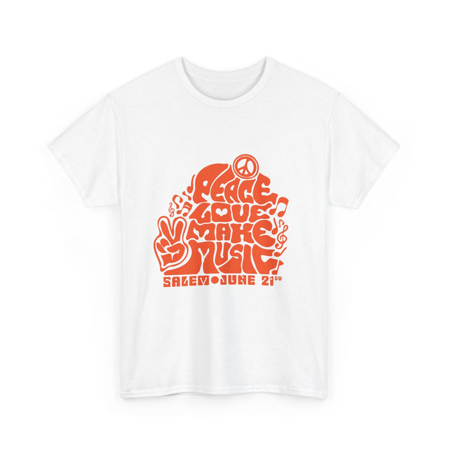 Make Music Day Salem Peace Love Orange Logo T-Shirt T-Shirt Printify - RiverCity Rockstar Academy Music Store, Salem Keizer Oregon