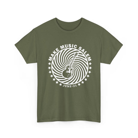 Make Music Salem Guitar Spiral T-Shirt T-Shirt Printify - RiverCity Rockstar Academy Music Store, Salem Keizer Oregon