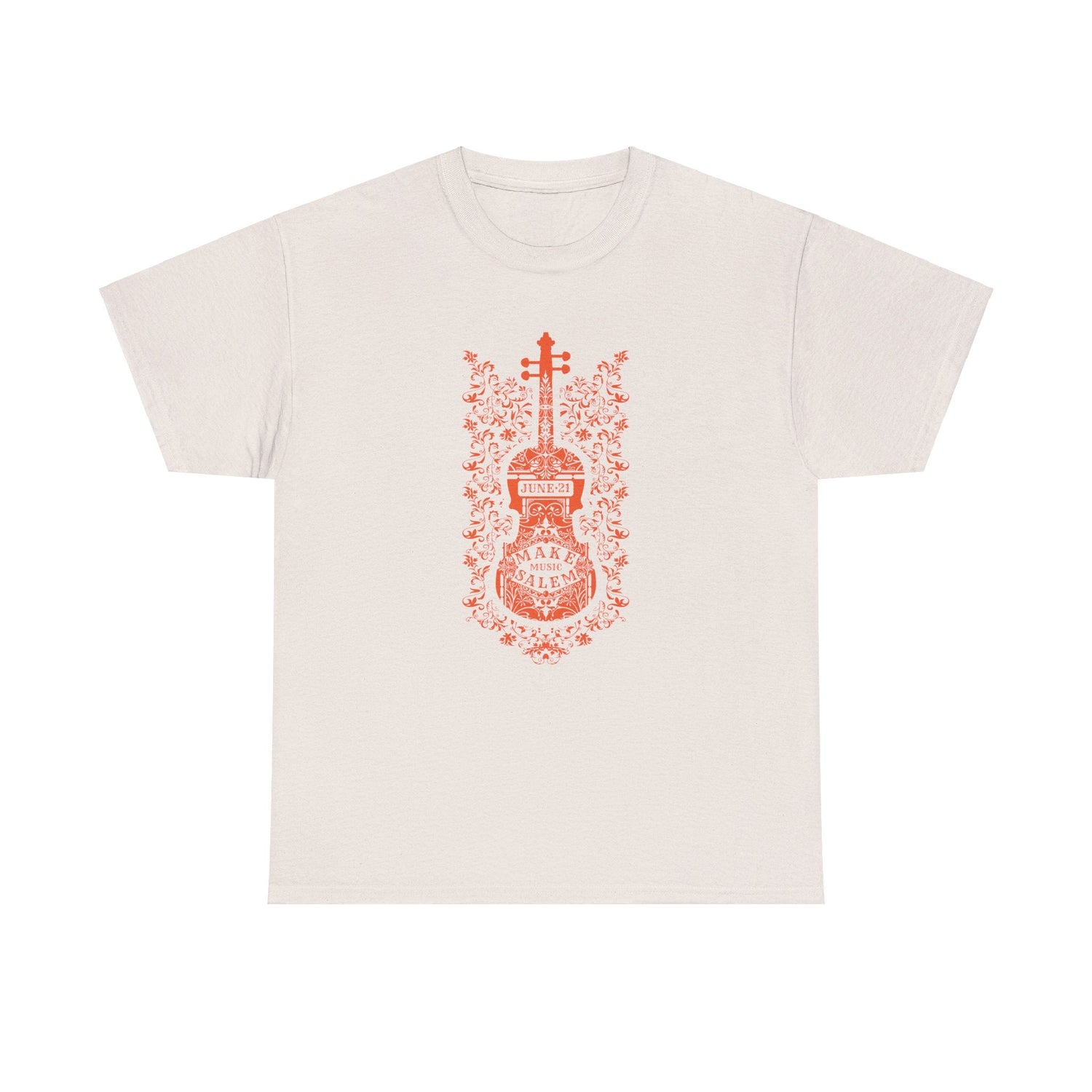 Make Music Salem Floral Violin T-Shirt T-Shirt Printify - RiverCity Rockstar Academy Music Store, Salem Keizer Oregon