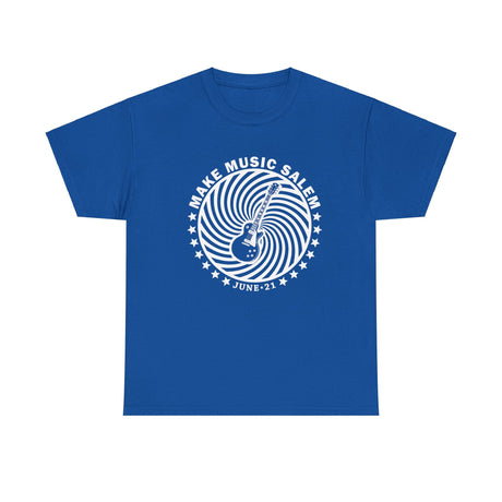 Make Music Salem Guitar Spiral T-Shirt T-Shirt Printify - RiverCity Rockstar Academy Music Store, Salem Keizer Oregon