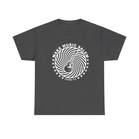 Make Music Salem Guitar Spiral T-Shirt T-Shirt Printify - RiverCity Rockstar Academy Music Store, Salem Keizer Oregon