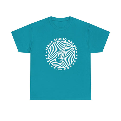 Make Music Salem Guitar Spiral T-Shirt T-Shirt Printify - RiverCity Rockstar Academy Music Store, Salem Keizer Oregon