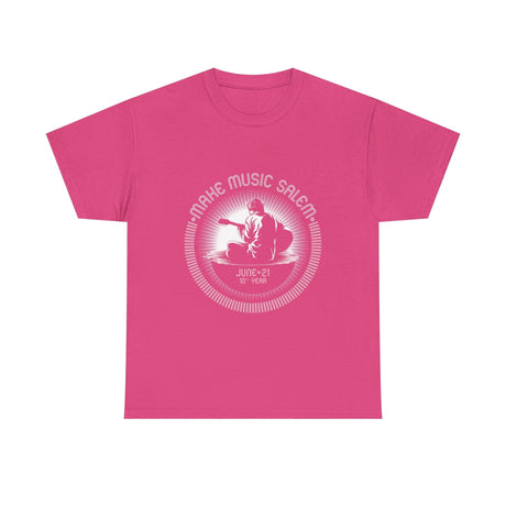 Make Music Day Salem Guitar Guy White Logo T-Shirt T-Shirt Printify - RiverCity Rockstar Academy Music Store, Salem Keizer Oregon