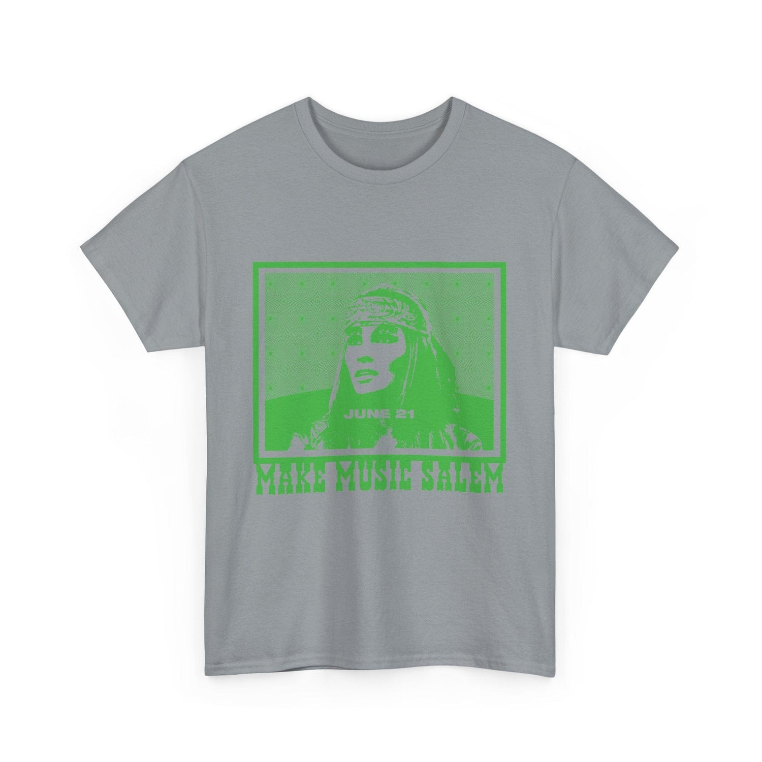 Make Music Day Salem Raquel Welch Green Logo T-Shirt T-Shirt Printify - RiverCity Rockstar Academy Music Store, Salem Keizer Oregon