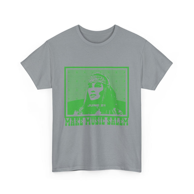 Make Music Day Salem Raquel Welch Green Logo T-Shirt T-Shirt Printify - RiverCity Rockstar Academy Music Store, Salem Keizer Oregon