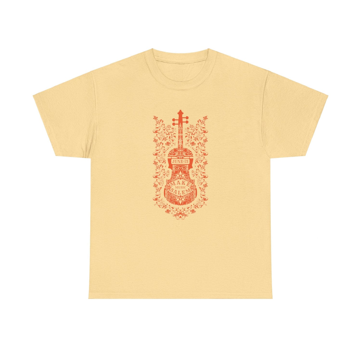 Make Music Salem Floral Violin T-Shirt T-Shirt Printify - RiverCity Rockstar Academy Music Store, Salem Keizer Oregon