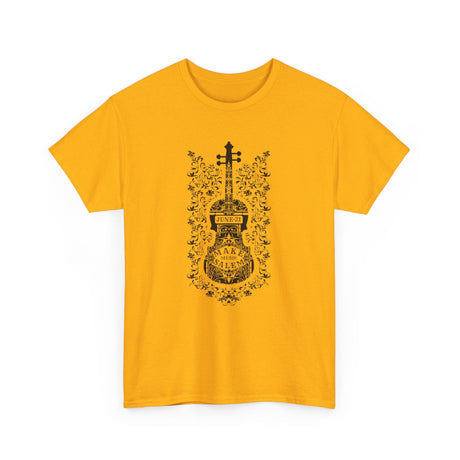 Make Music Day Salem Floral Violin Black Logo T-Shirt T-Shirt Printify - RiverCity Rockstar Academy Music Store, Salem Keizer Oregon