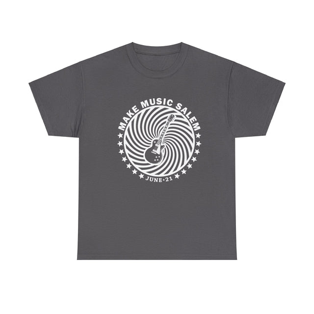 Make Music Salem Guitar Spiral T-Shirt T-Shirt Printify - RiverCity Rockstar Academy Music Store, Salem Keizer Oregon