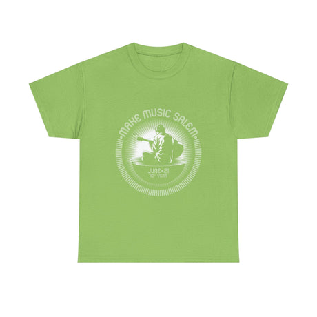 Make Music Day Salem Guitar Guy White Logo T-Shirt T-Shirt Printify - RiverCity Rockstar Academy Music Store, Salem Keizer Oregon