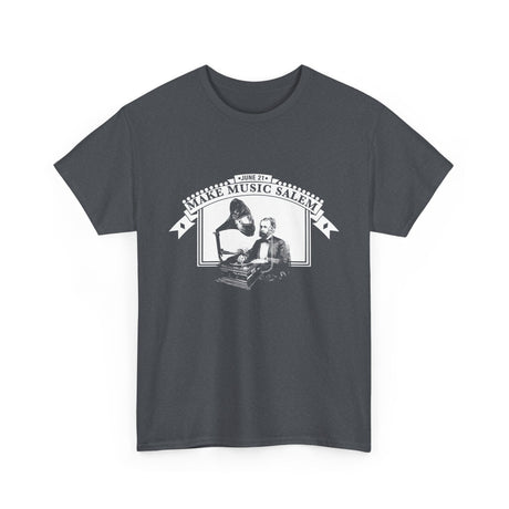 Make Music Day Salem Turntable White Logo T-Shirt T-Shirt Printify - RiverCity Rockstar Academy Music Store, Salem Keizer Oregon