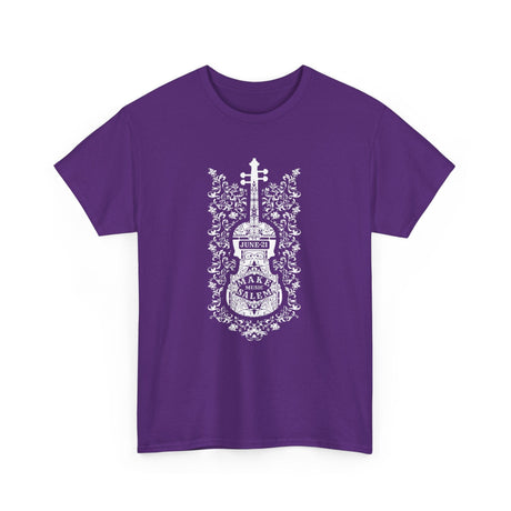 Make Music Day Salem Floral Violin White Logo T-Shirt T-Shirt Printify - RiverCity Rockstar Academy Music Store, Salem Keizer Oregon