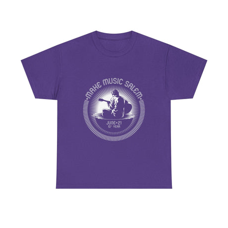 Make Music Day Salem Guitar Guy White Logo T-Shirt T-Shirt Printify - RiverCity Rockstar Academy Music Store, Salem Keizer Oregon