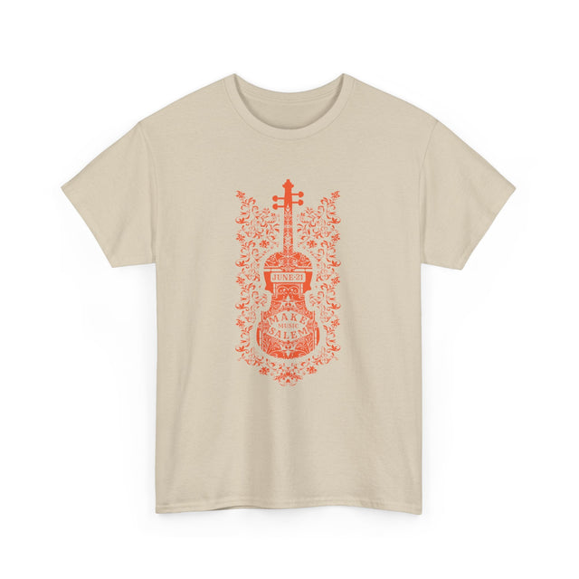 Make Music Salem Floral Violin T-Shirt T-Shirt Printify - RiverCity Rockstar Academy Music Store, Salem Keizer Oregon
