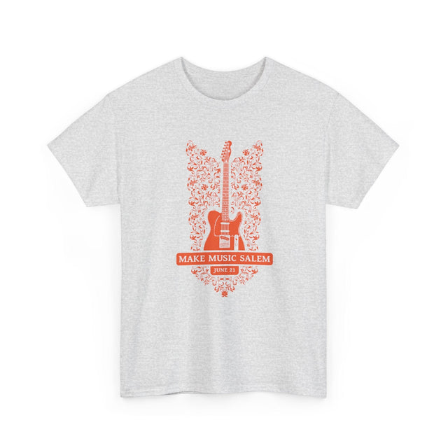 Make Music Salem Floral Guitar T-Shirt T-Shirt Printify - RiverCity Rockstar Academy Music Store, Salem Keizer Oregon